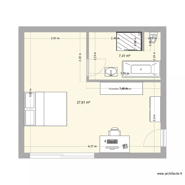 Suite parentale. Plan de 