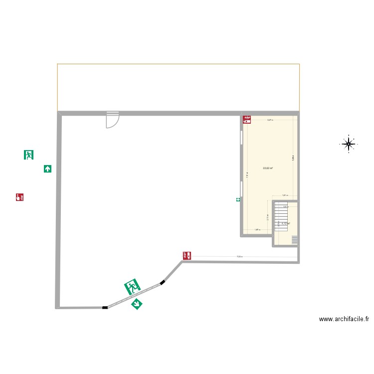BESTY COFFEEh. Plan de 2 pièces et 27 m2