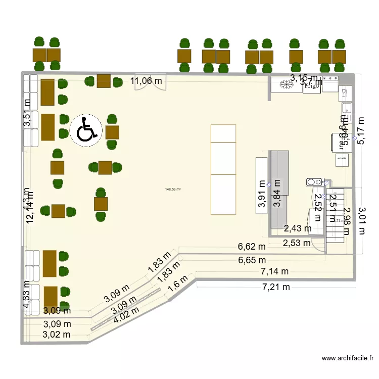 BESTY COFFEE. Plan de 2 Pièces et 152 m²