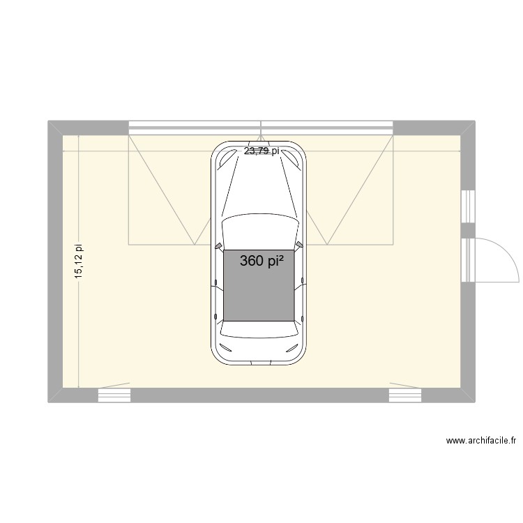 Garage éval de math. Plan de 1 pièce et 33 m2