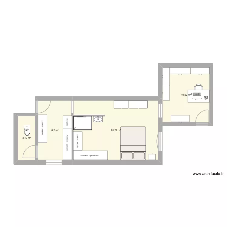 Agrandissement S.S. Plan de 4  et 42 m²