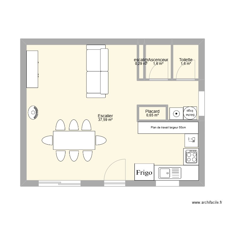 Julie. Plan de 5 pièces et 42 m2