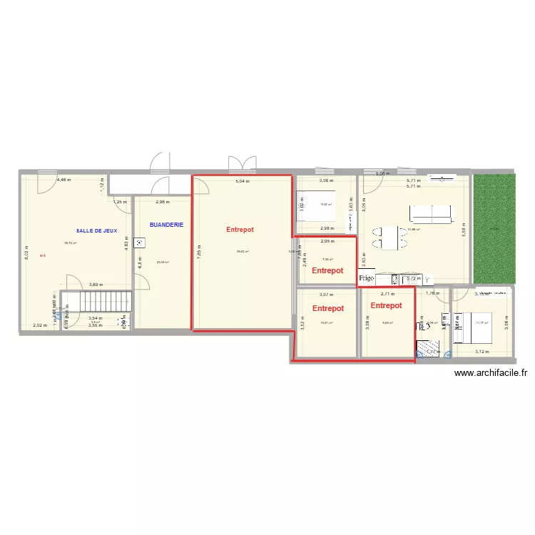 appart sous salle 2. Plan de 
