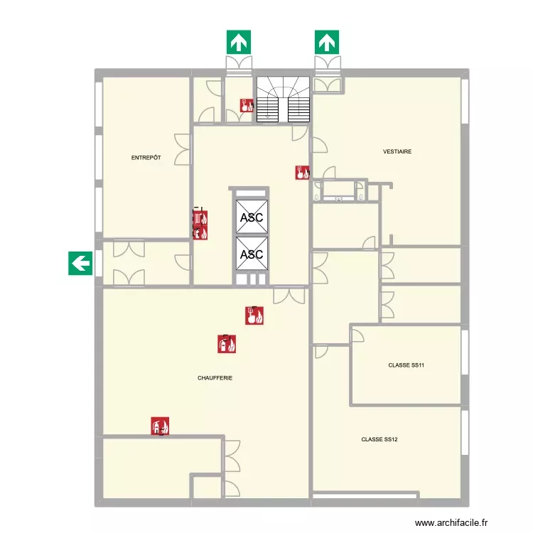 Niveau RS. Plan de 29 Pièces et 158 m² Niveau RS. Plan de 29 Pièces et 158 m²