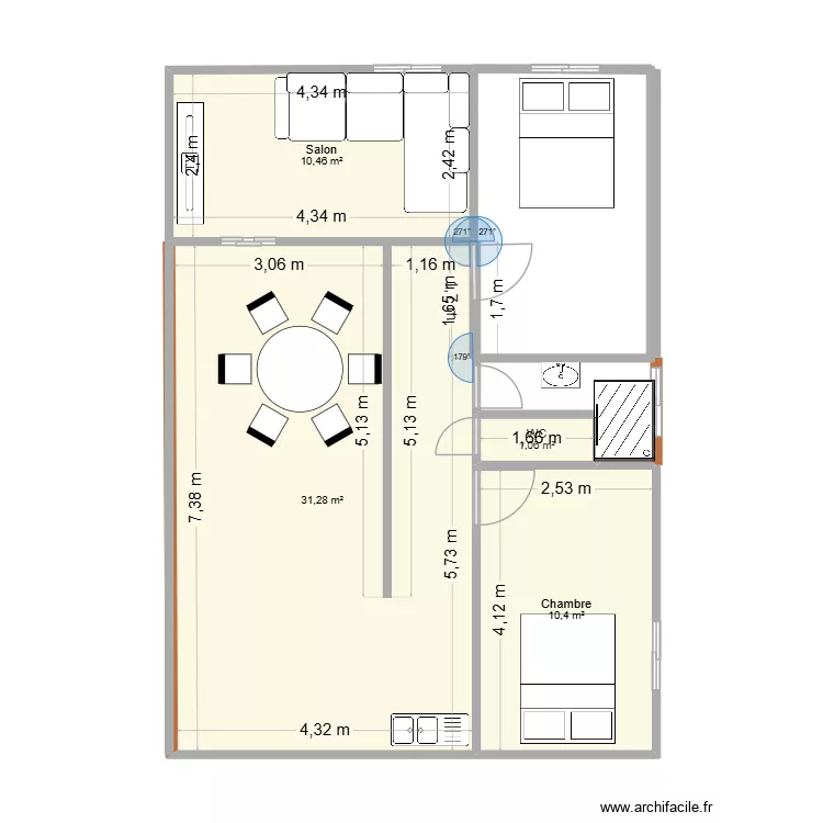 Awti 1. Plan de 4 et 53 m² Awti 1. Plan de 4 et 53 m²