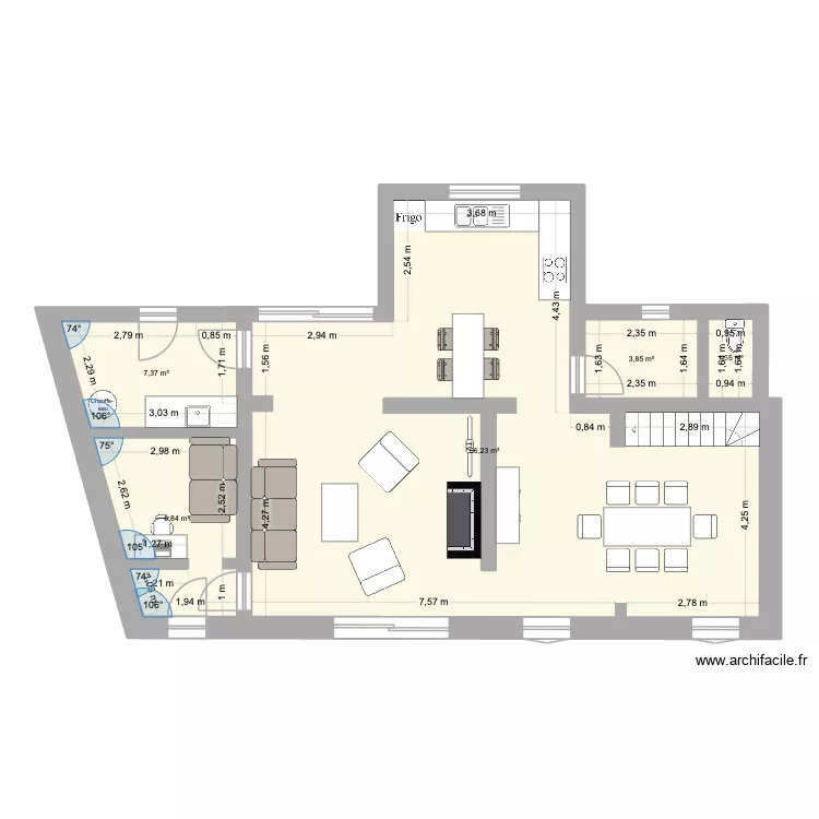 Lison BIS. Plan de 5 Pièces et 88 m²