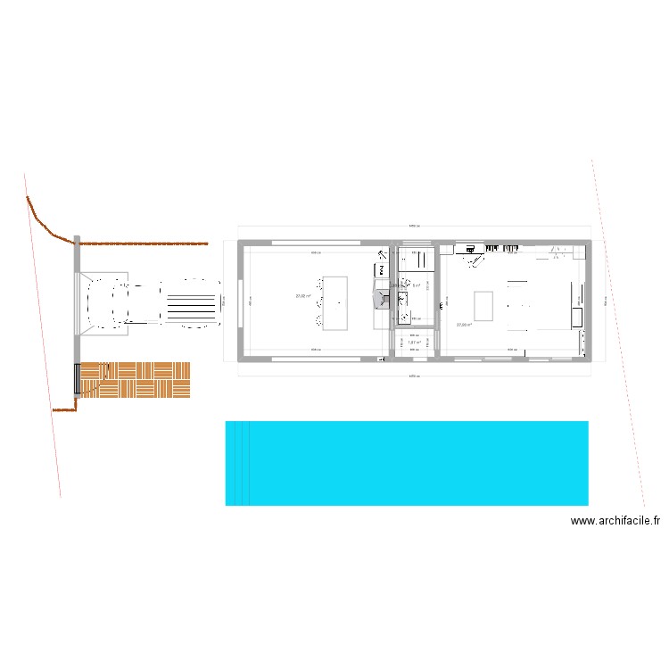 minimini kaz v1 str. Plan de 5 pièces et 63 m2