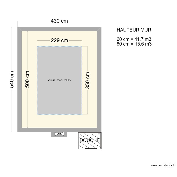 plan cuve méthanol. Plan de 1 pièce et 19 m2