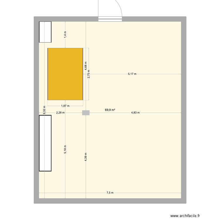 plan SM52 X 2. Plan de 1 pièce et 70 m2