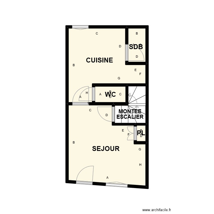 PLAN PLB AIMARGUES RDC. Plan de 6 pièces et 16 m2