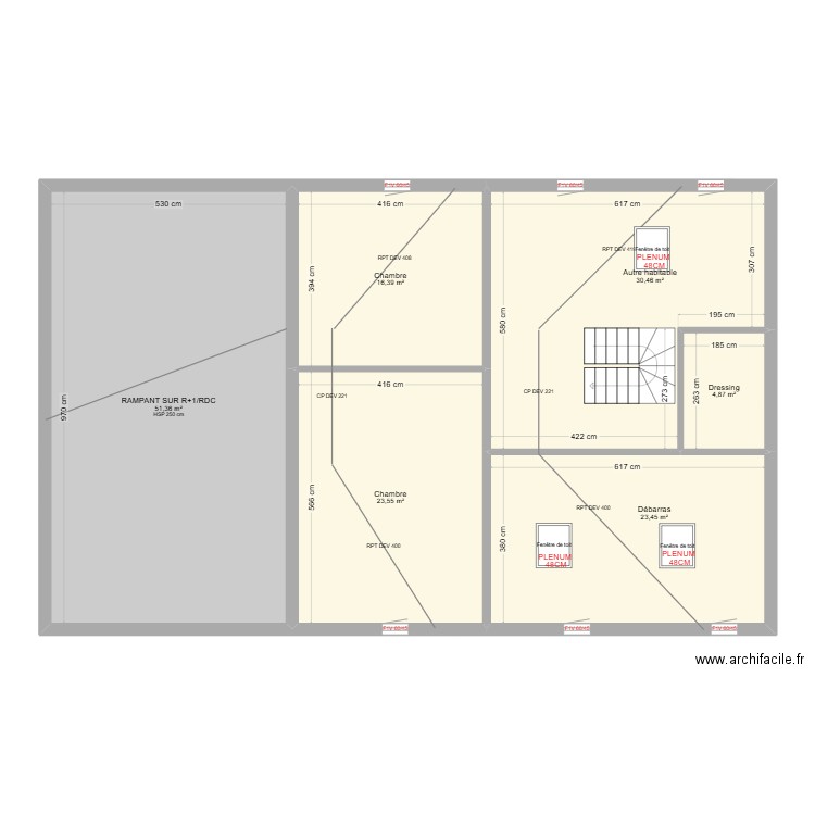 CUBY BERNARD. Plan de 23 pièces et 580 m2