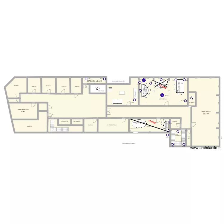 Plan Salon Priv&eacute; au 08 NOVEMBRE 2023. Plan de 