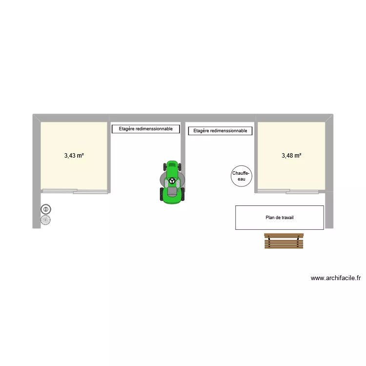 Le Chevalier. Plan de 2  et 7 m²