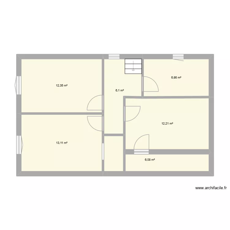 etage nouvelle maison. Plan de 6  et 57 m²