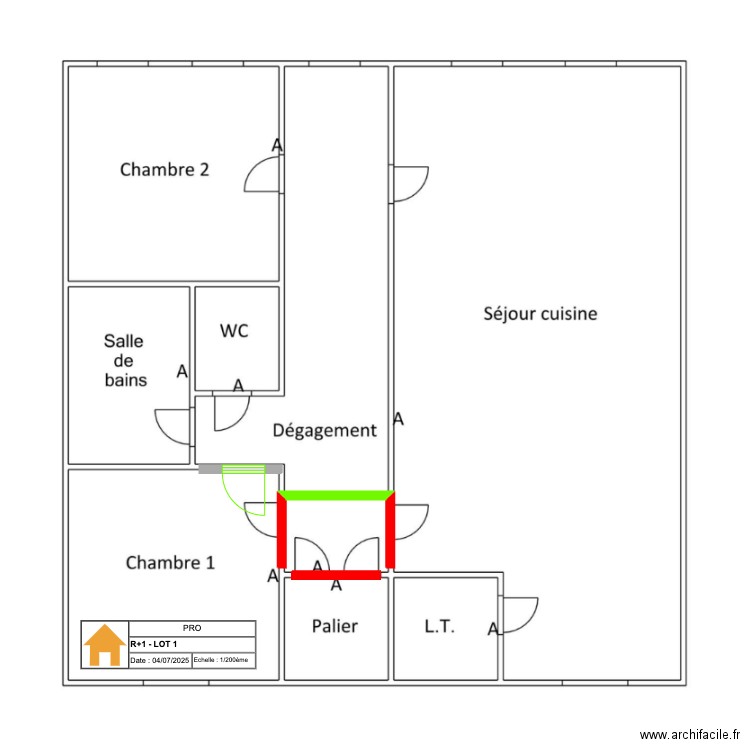 R+1. Plan de 0 pièce et 0 m2