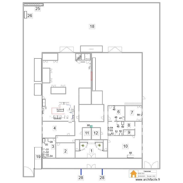 Plasma 4 - 1. Plan de 25 pièces et 3025 m2