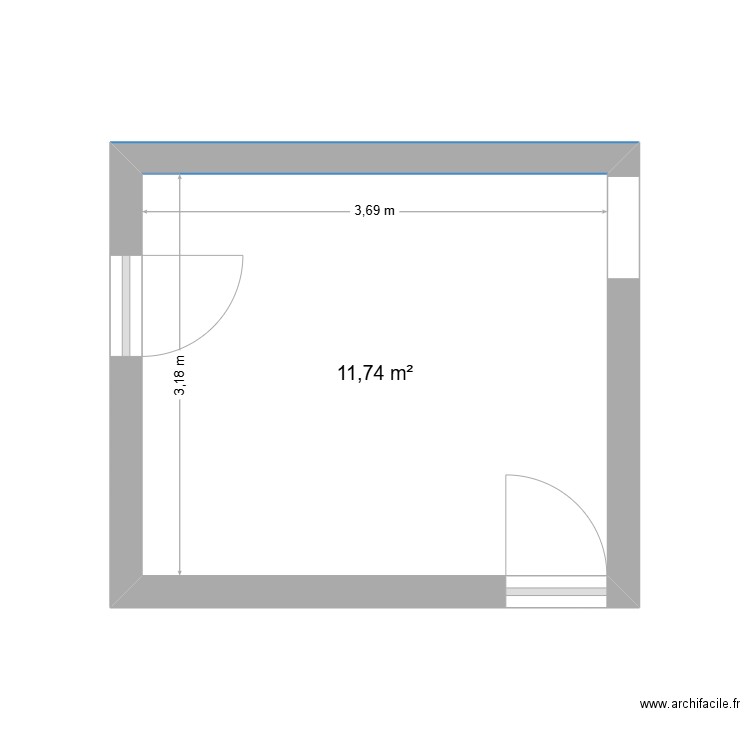 CUISINE. Plan de 1 pièce et 12 m2