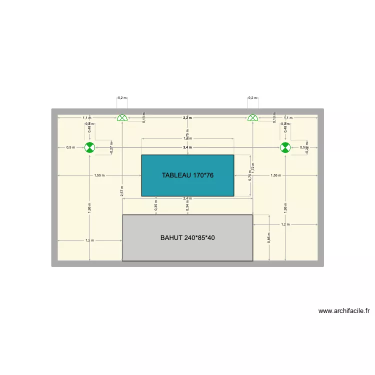 VDA MUR SAM ELEC. Plan de 1  et 13 m²