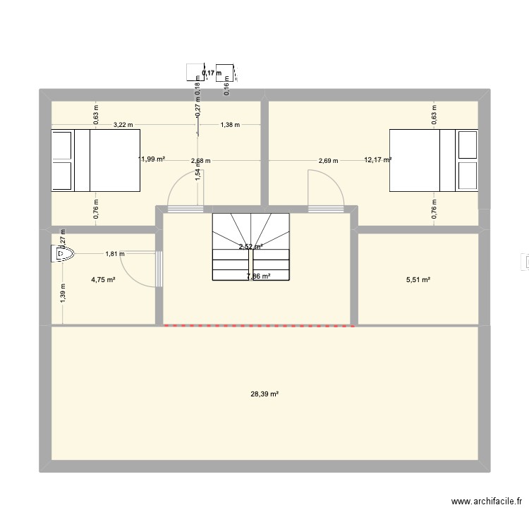 projet. Plan de 11 pièces et 147 m2