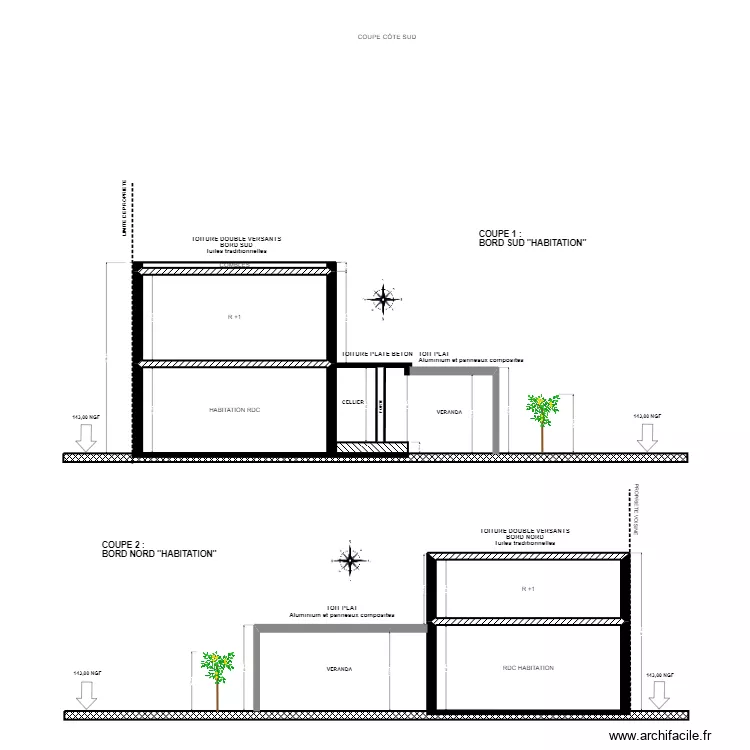 PLAN DE COUPE VERANDA APRES TRAVAUX V2. Plan de 