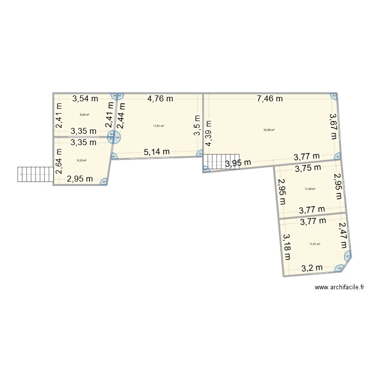 Maison 2. Plan de 6 pièces et 88 m2