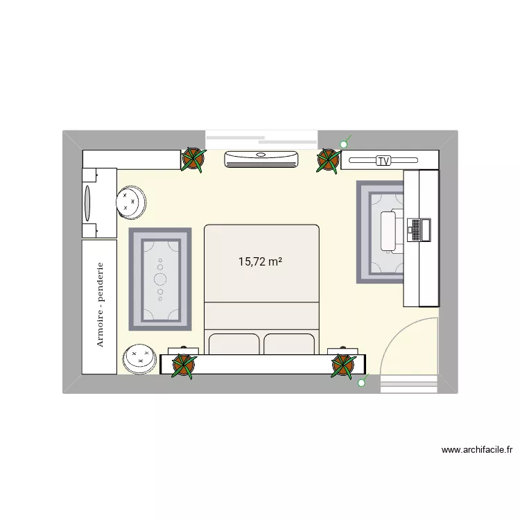 Quarto Joana 1. Plan de 1 et 16 m² Quarto Joana 1. Plan de 1 et 16 m²