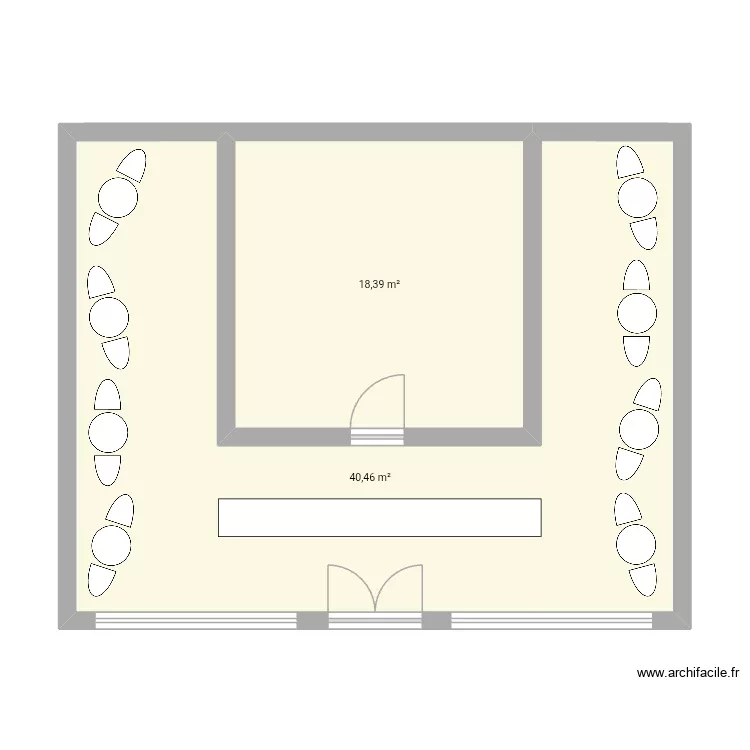 Café. Plan de 2 et 60 m² Café. Plan de 2 et 60 m²