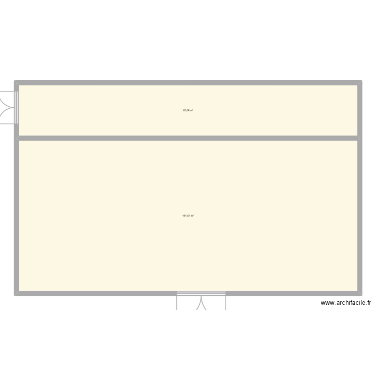 BECO. Plan de 2 pièces et 257 m2