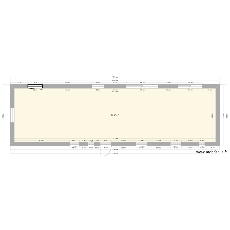 Cremarest cotations. Plan de 1 pièce et 72 m2