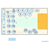 Plan réveillon 2025-2026 avec empattement chaises