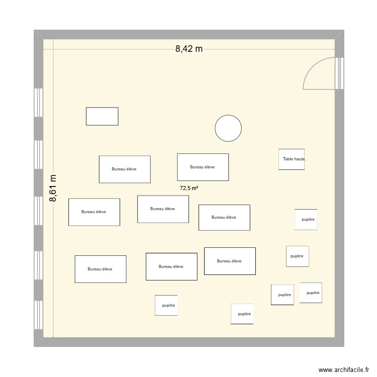 Classe de rêve.P.M. Plan de 1 pièce et 73 m2