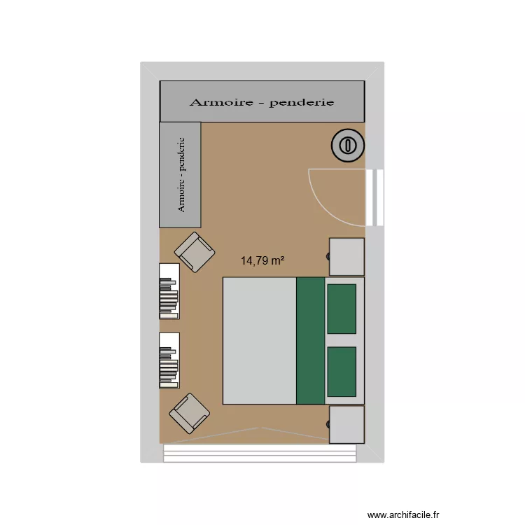 chambre parentale. Plan de 1 et 15 m² chambre parentale. Plan de 1 et 15 m²