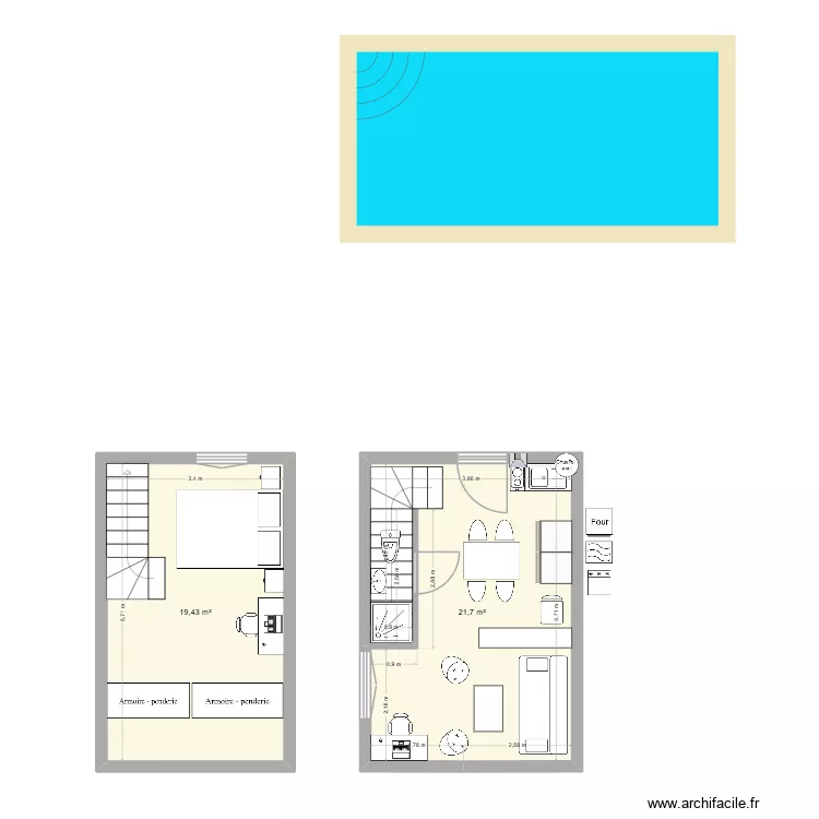Dépendance 1. Plan de 2 et 41 m² Dépendance 1. Plan de 2 et 41 m²