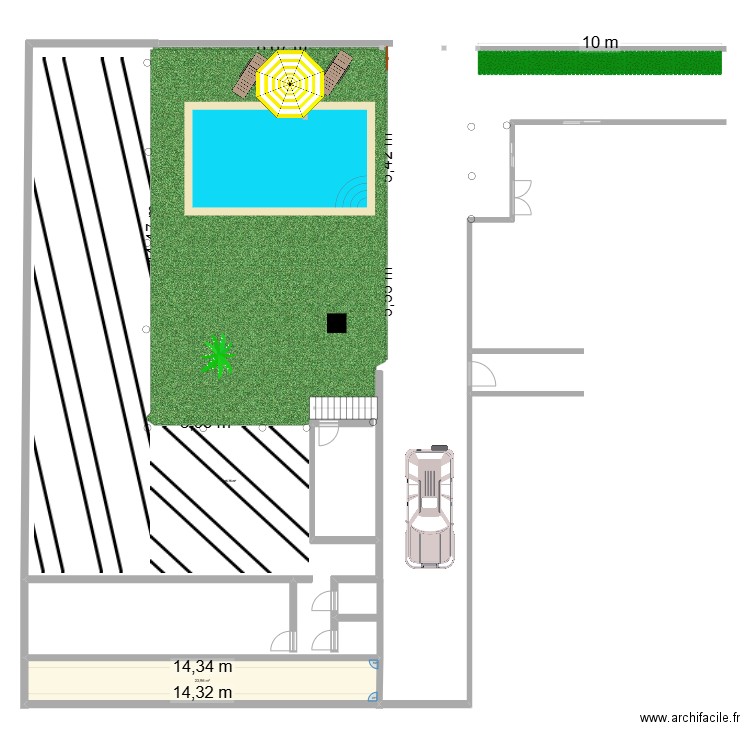 RCH TOGBIN. Plan de 1 pièce et 24 m2