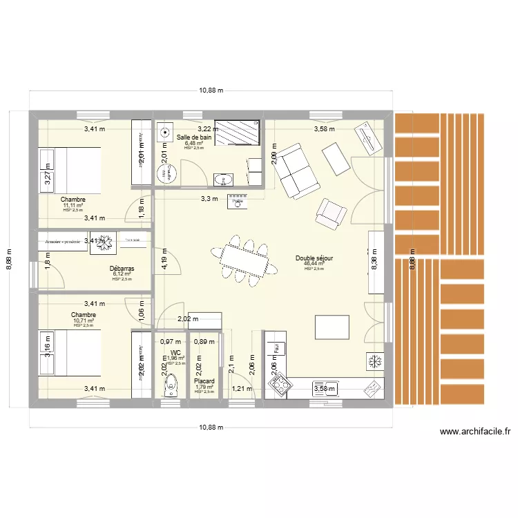 projet logis terrasse. Plan de 