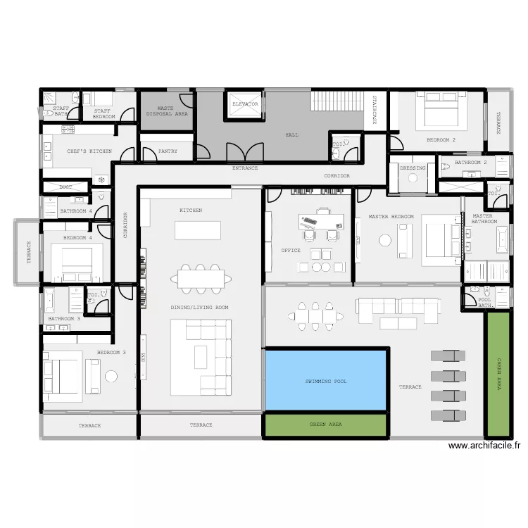 REBERO PROJECT PENTHOUSE. Plan de 33  et 652 m²