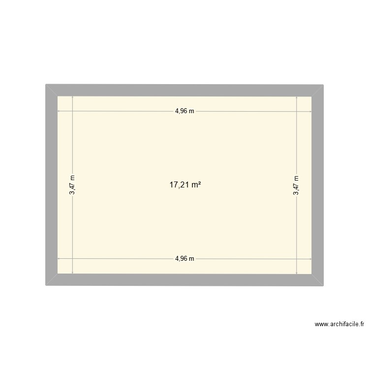 garage. Plan de 1 pièce et 17 m2