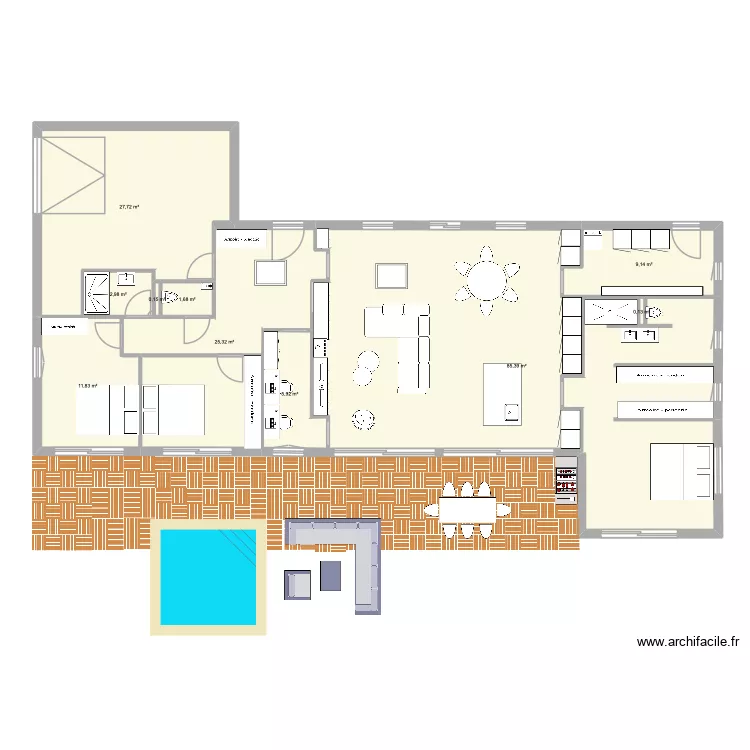 plan Tof et Valy. Plan de 10  et 170 m²