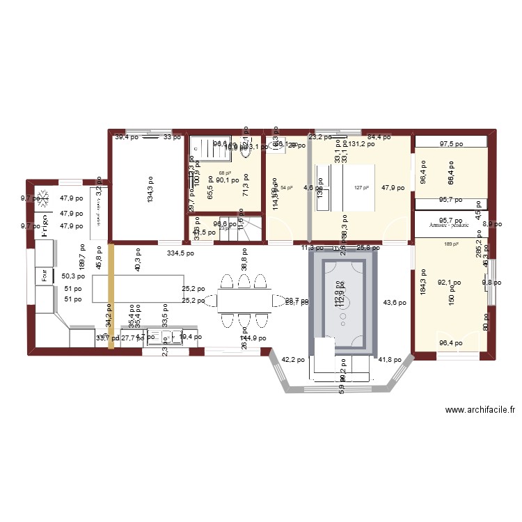 plan2 130 lac pinet. Plan de 5 pièces et 43 m2