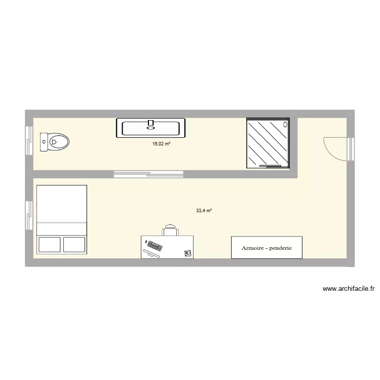 mod&egrave;le_chambre_index2. Plan de 2  et 49 m²