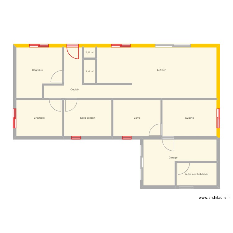quevy. Plan de 11 pièces et 95 m2