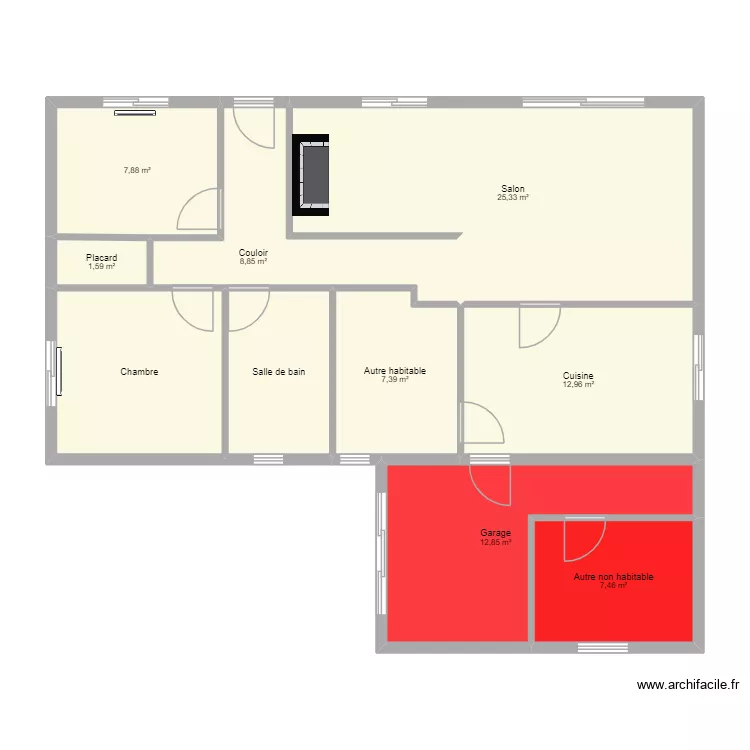quievy. Plan de 10  et 101 m²