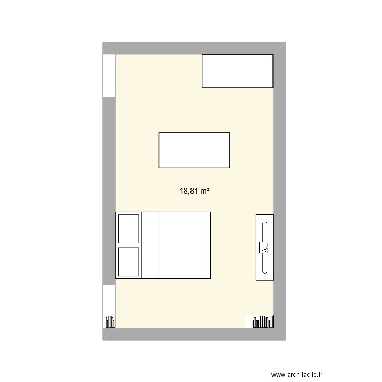 Chaz Maylis. Plan de 1 pièce et 19 m2