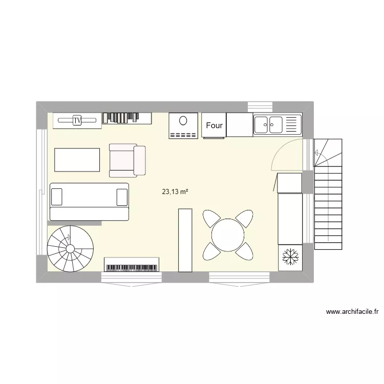 chalet 1 &eacute;tage. Plan de 