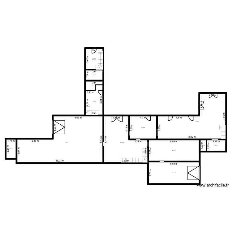 GALLIX - Plan RDC. Plan de 13  et 343 m²