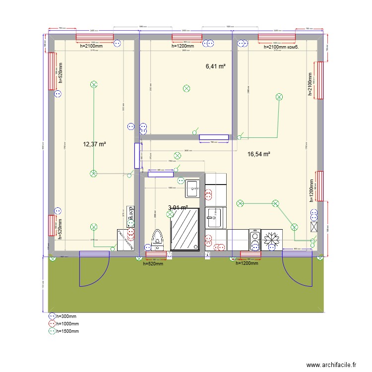 Елена переславль эл. Plan de 5 pièces et 48 m2
