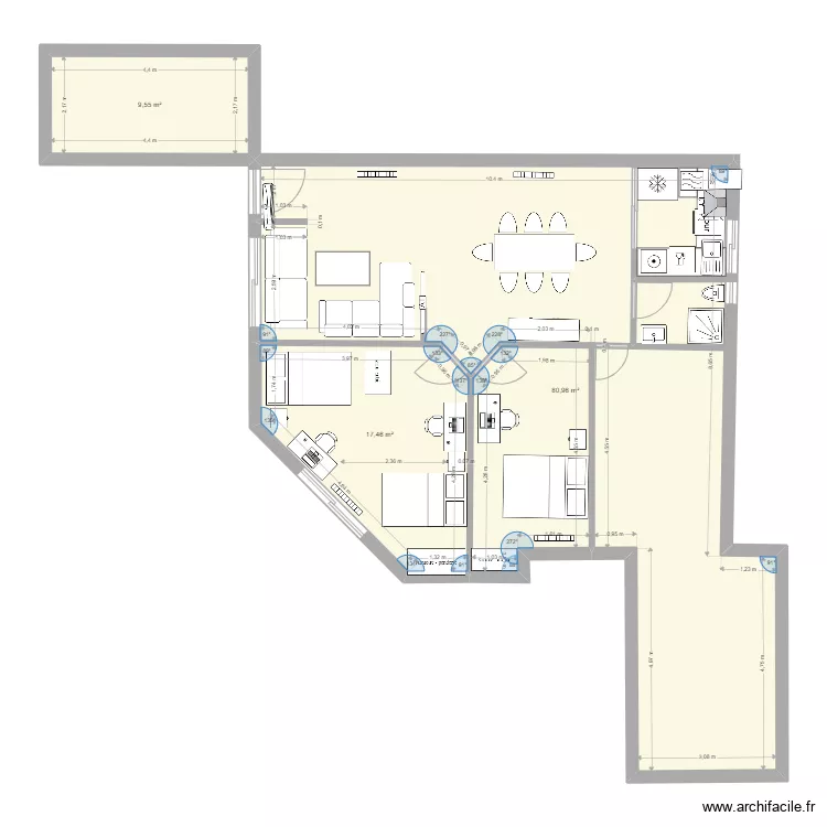 STUDIO. Plan de 3  et 108 m²