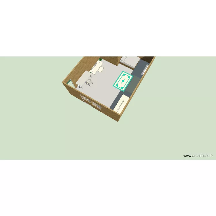 chambre parfaite. Plan de 1 Pièce et 45 m²