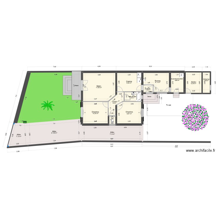 Maison St Georges de Didonne. Plan de 16 pièces et 176 m2