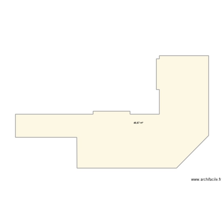Terrasse. Plan de 1 pièce et 47 m2